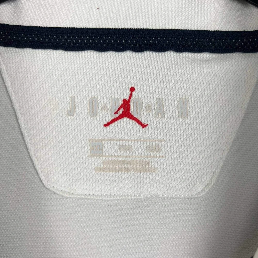 Air Jordan Michigan Wolverines Polo Shirt Men XXL White Short Sleeve Collared